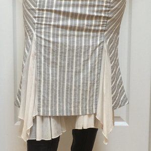 Grey and white mermaid skirt with petticoat, Made in Italy